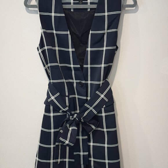 J. CREW 365 French Girl Windowpane Vest Blazer - Size 2 - Picture 3 of 7